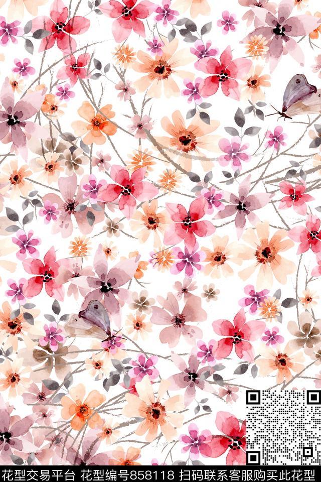 20170524005.jpg - 858118 - 小碎花 花瓣 花朵 - 传统印花花型 － 女装花型设计 － 瓦栏