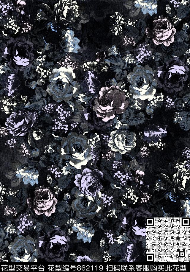 170411-1.jpg - 862119 - 牡丹 玫瑰 花朵 - 数码印花花型 － 女装花型设计 － 瓦栏