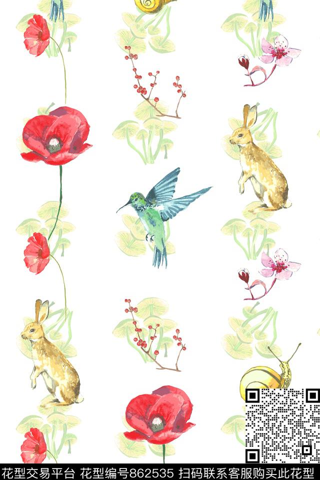2017.6.2.1.jpg - 862535 - 花鸟 四方连续 动物 - 数码印花花型 － 女装花型设计 － 瓦栏