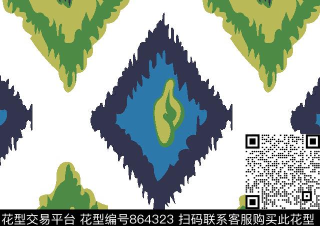 y-0410-B.tif - 864323 - 金昌分色图 数码印花 抱枕 - 传统印花花型 － 床品花型设计 － 瓦栏