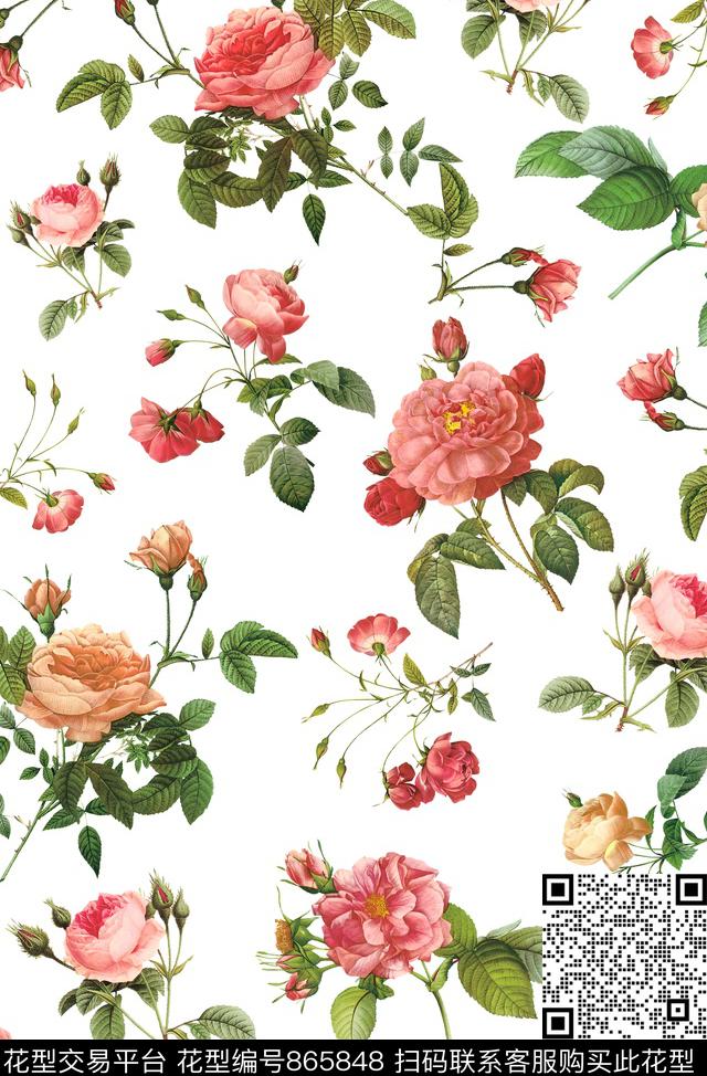 YSA2100880.jpg - 865848 - 水彩 花卉 牡丹 - 数码印花花型 － 女装花型设计 － 瓦栏
