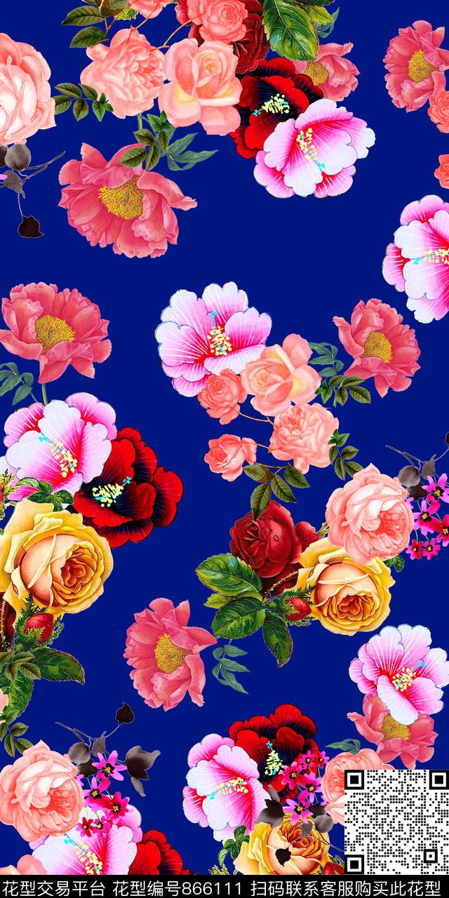 Z-20170059.jpg - 866111 - 花卉 复古 花朵 - 数码印花花型 － 女装花型设计 － 瓦栏