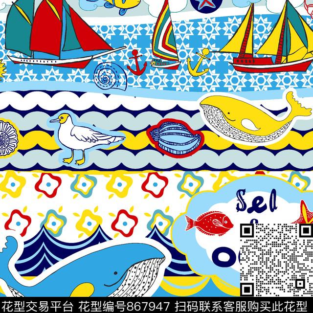 07505.jpg - 867947 - 卡通 可爱 简单 - 传统印花花型 － 泳装花型设计 － 瓦栏