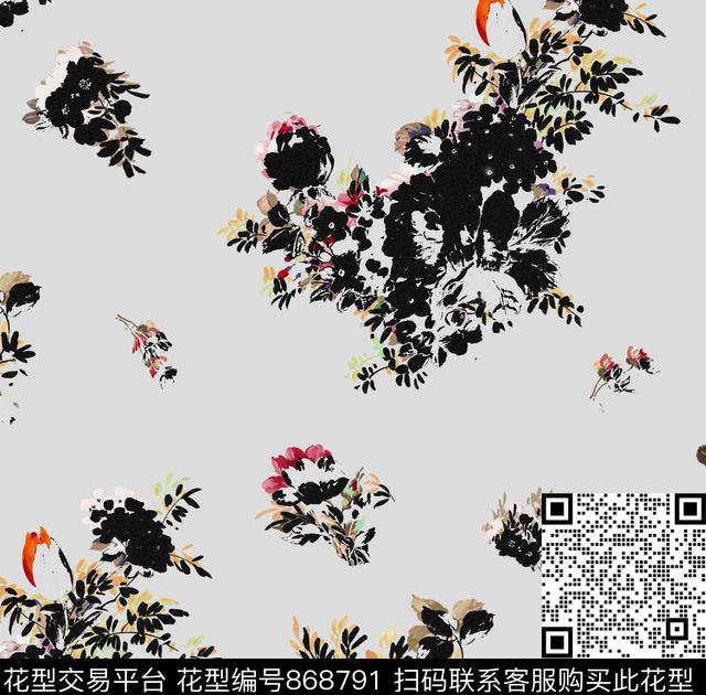 1710.jpg - 868791 - 郁金香 竹叶 小碎花 - 数码印花花型 － 女装花型设计 － 瓦栏
