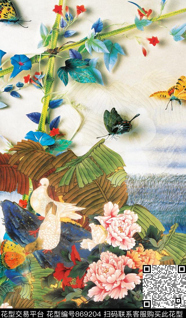 HJR79.jpg - 869204 - 大花 中国风 牡丹 - 数码印花花型 － 女装花型设计 － 瓦栏