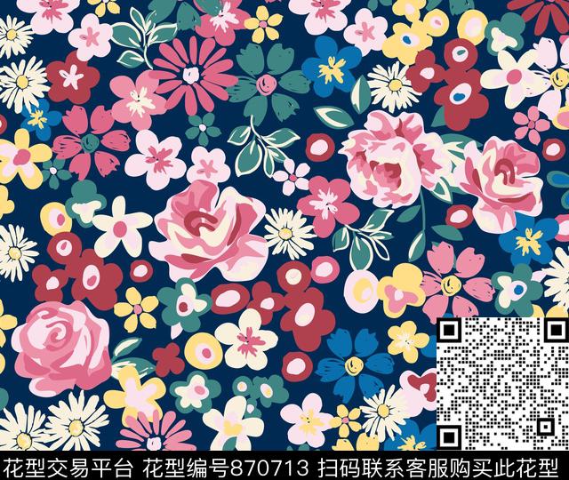 HDSJ-碎花 -006.jpg - 870713 - 小碎花 花卉 小花 - 传统印花花型 － 童装花型设计 － 瓦栏