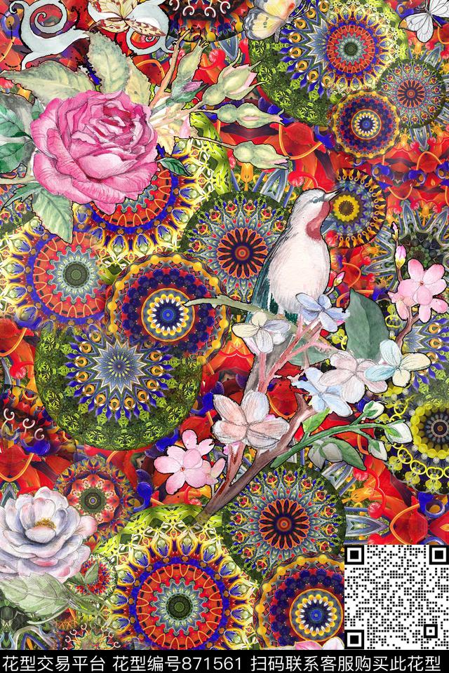 th06019分层.jpg - 871561 - 花卉 鸟 趣味 - 数码印花花型 － 女装花型设计 － 瓦栏