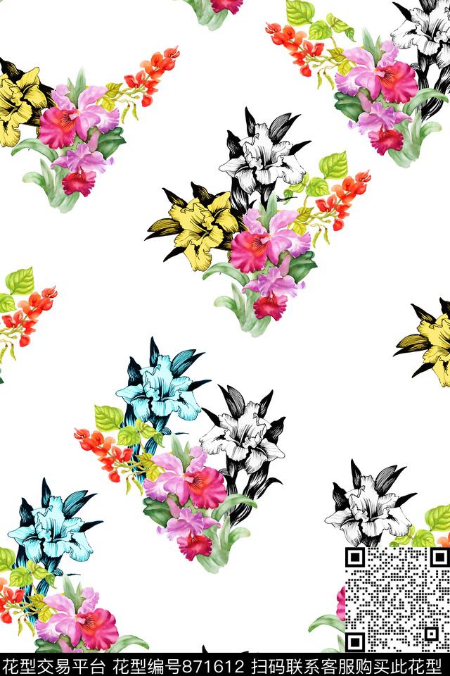 0614-1.jpg - 871612 - 休闲 花瓣 花朵 - 数码印花花型 － 女装花型设计 － 瓦栏