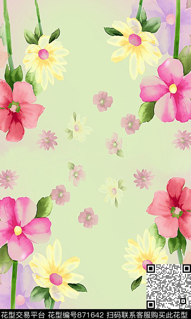 0614-2.jpg - 871642 - 花瓣 花朵 花卉 - 数码印花花型 － 女装花型设计 － 瓦栏