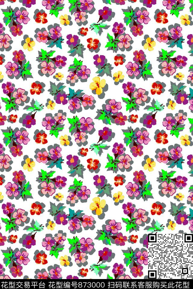 10-0103.jpg - 873000 - 趣味 花卉 花朵 - 传统印花花型 － 女装花型设计 － 瓦栏
