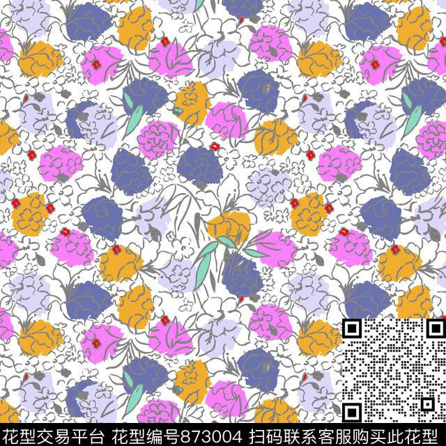 10-0106.jpg - 873004 - 趣味 花卉 花朵 - 传统印花花型 － 女装花型设计 － 瓦栏