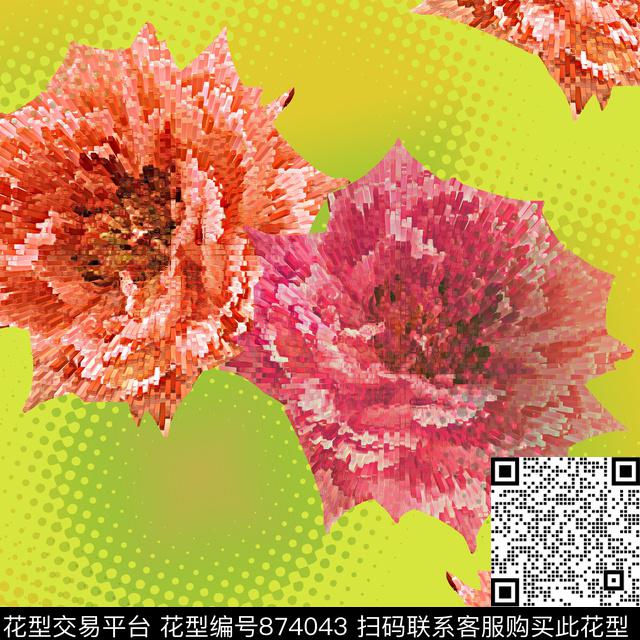 dahuga-1.jpg - 874043 - 色块 格子 花朵 - 传统印花花型 － 女装花型设计 － 瓦栏