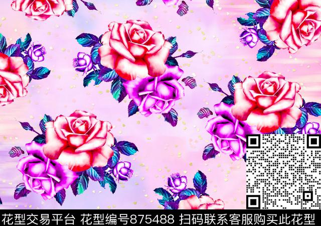 00000038.jpg - 875488 - 云纹 花卉 花朵 - 传统印花花型 － 女装花型设计 － 瓦栏