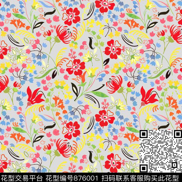 10-7psd.jpg - 876001 - 趣味 花朵 大花 - 传统印花花型 － 女装花型设计 － 瓦栏