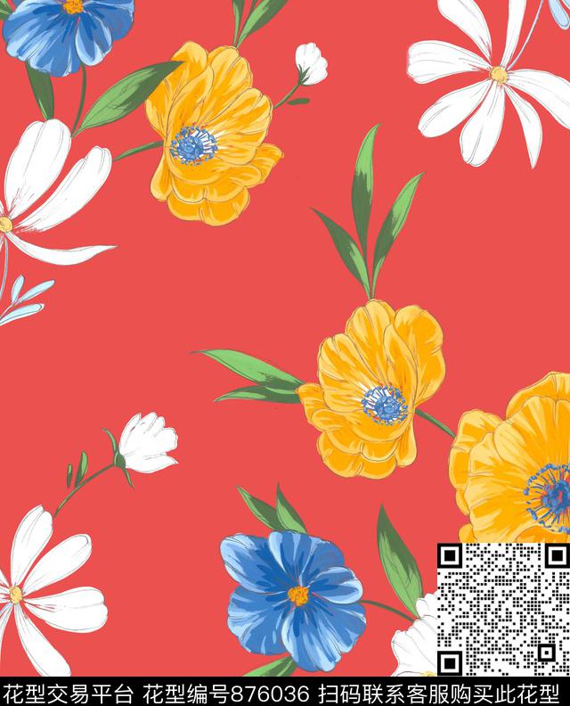 0620单个循环-1.jpg - 876036 - 小碎花 花朵 花卉 - 传统印花花型 － 女装花型设计 － 瓦栏