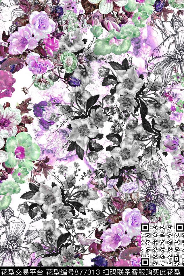 20170614-2.jpg - 877313 - 创意花型设计 创意花型面料 玫瑰 - 数码印花花型 － 女装花型设计 － 瓦栏