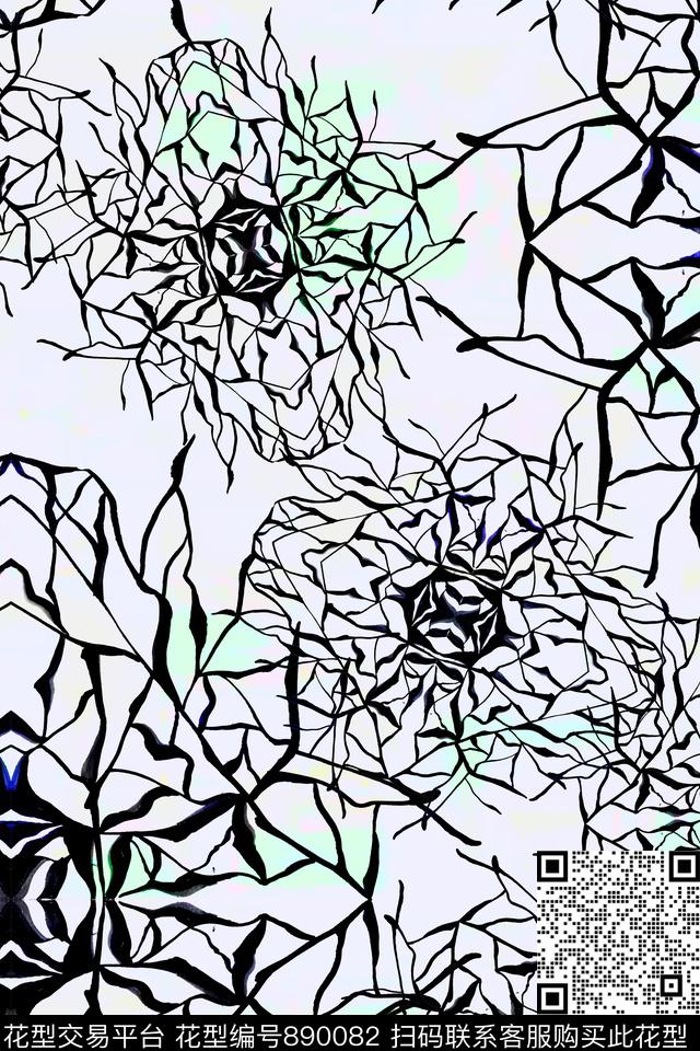 zz0001.jpg - 890082 - G抽象未来 F几何条纹 A艺术手绘 - 数码印花花型 － 女装花型设计 － 瓦栏