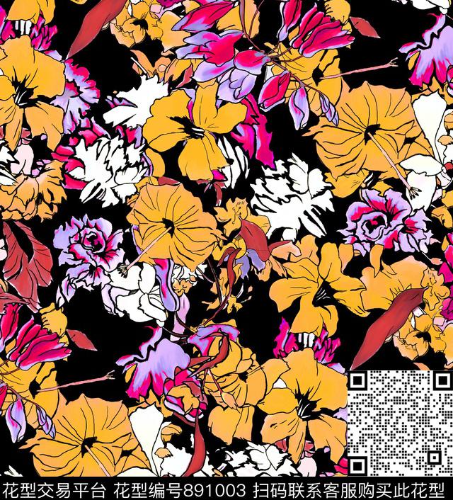 04回位.jpg - 891003 - 小碎花 乱花 花瓣 - 数码印花花型 － 泳装花型设计 － 瓦栏
