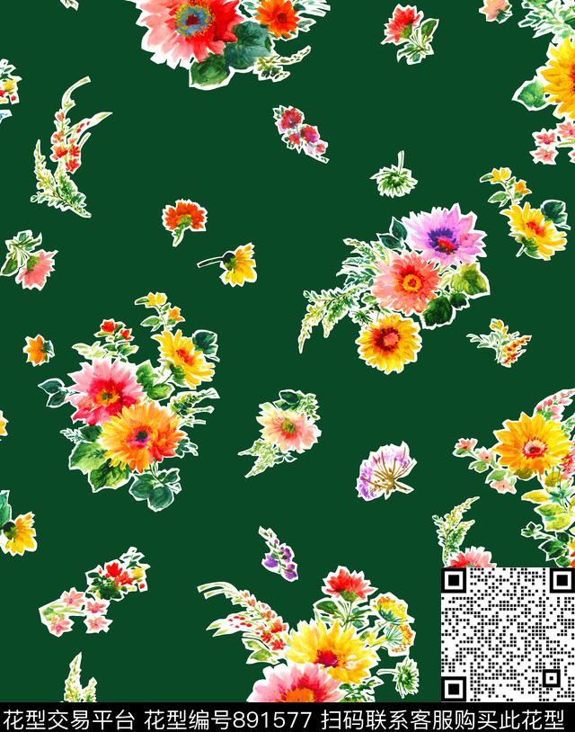 170501.jpg - 891577 - 玫瑰 花朵 花卉 - 数码印花花型 － 女装花型设计 － 瓦栏