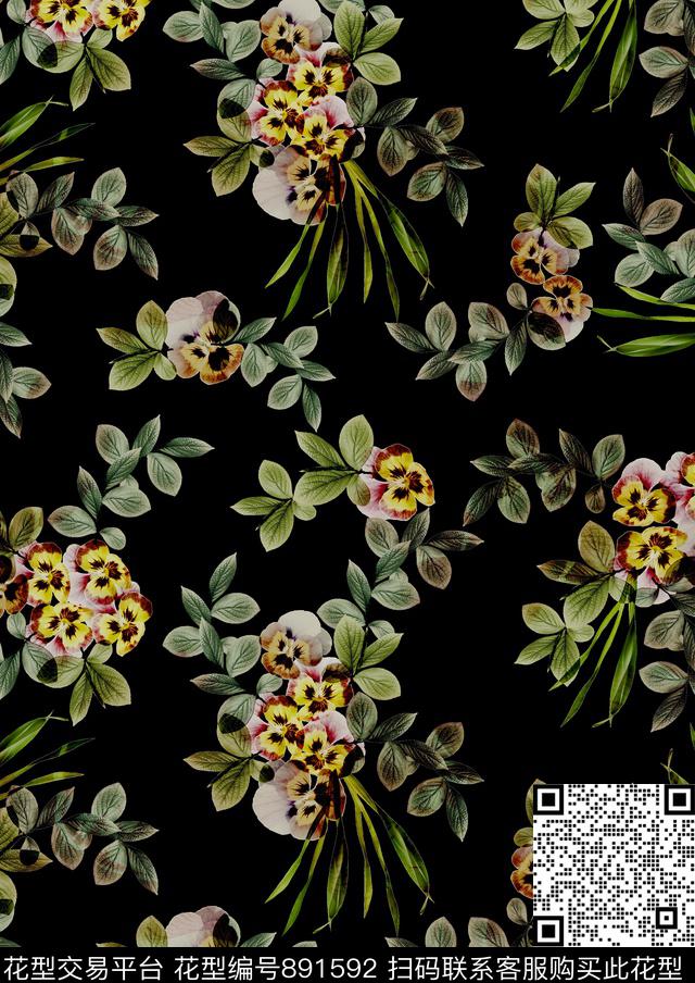 170503.jpg - 891592 - 三色堇 花朵 花卉 - 数码印花花型 － 女装花型设计 － 瓦栏