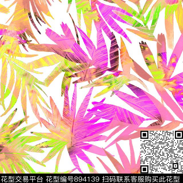 0707-5.jpg - 894139 - 花朵 花卉 叶子 - 数码印花花型 － 泳装花型设计 － 瓦栏