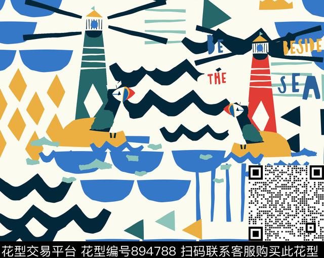 港湾亮色－2.jpg - 894788 - 卡通 彩虹 几何 - 传统印花花型 － 童装花型设计 － 瓦栏