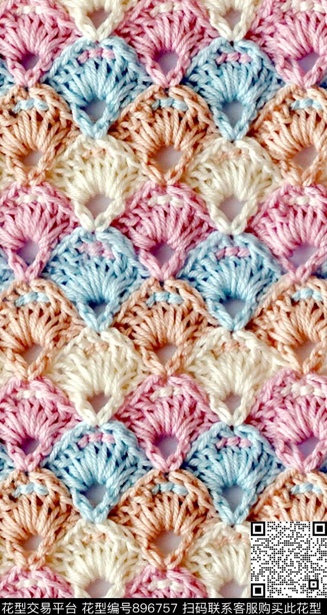 26粉红针织毛衫肌理.jpg - 896757 - 毛线 针织肌理 菱形格毛织 - 数码印花花型 － 女装花型设计 － 瓦栏
