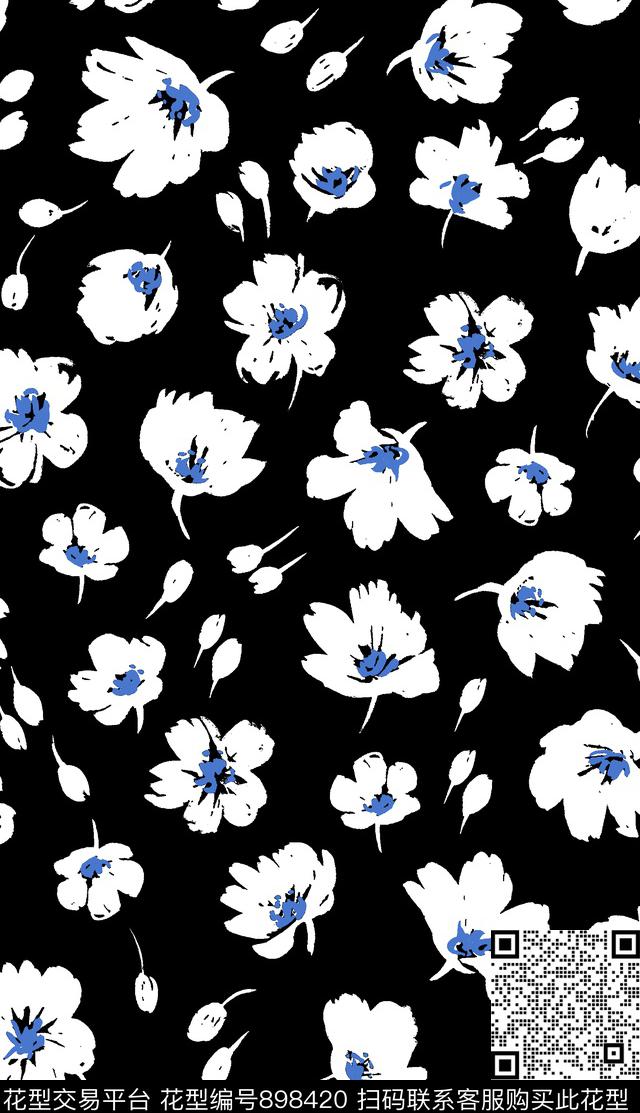 0718.jpg - 898420 - 传统花型 花卉 小雏菊 - 传统印花花型 － 女装花型设计 － 瓦栏