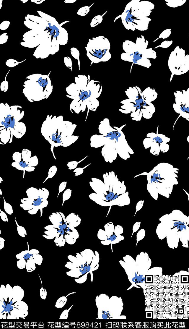 0718W.jpg - 898421 - 传统花型 花卉 小雏菊 - 传统印花花型 － 女装花型设计 － 瓦栏