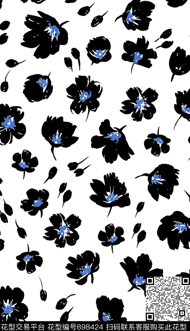 0718-2.jpg - 898424 - 传统花型 花卉 小雏菊 - 传统印花花型 － 女装花型设计 － 瓦栏