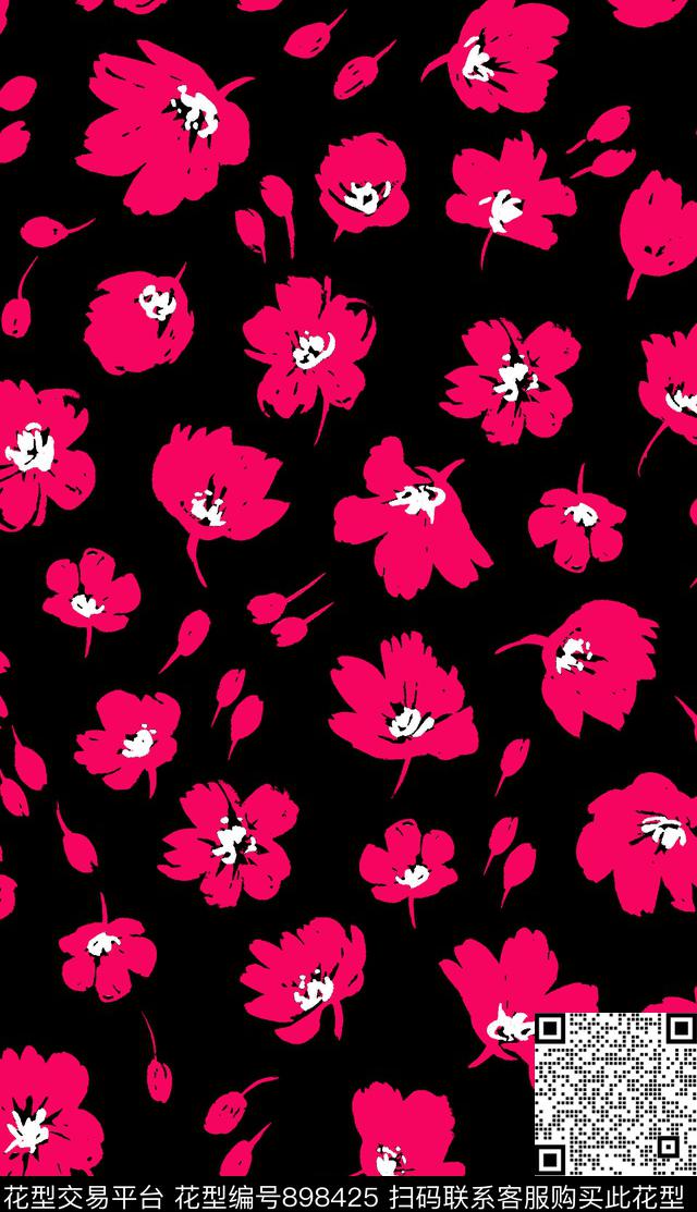 0718-3.jpg - 898425 - 传统花型 花卉 小雏菊 - 传统印花花型 － 女装花型设计 － 瓦栏