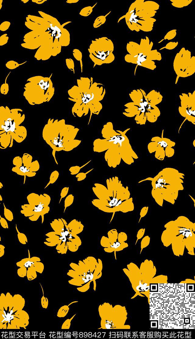 0718-5.jpg - 898427 - 传统花型 花卉 小雏菊 - 传统印花花型 － 女装花型设计 － 瓦栏