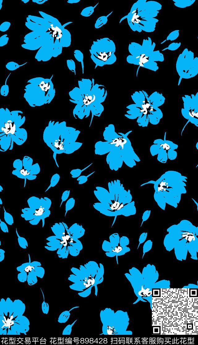 0718-6.jpg - 898428 - 传统花型 花卉 小雏菊 - 传统印花花型 － 女装花型设计 － 瓦栏