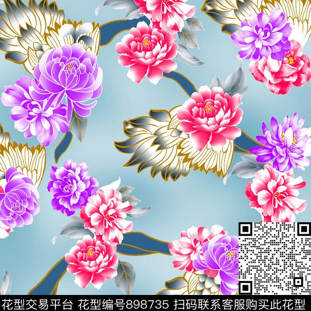 10.jpg - 898735 - 水彩花卉 花卉 年轻时尚 - 数码印花花型 － 泳装花型设计 － 瓦栏
