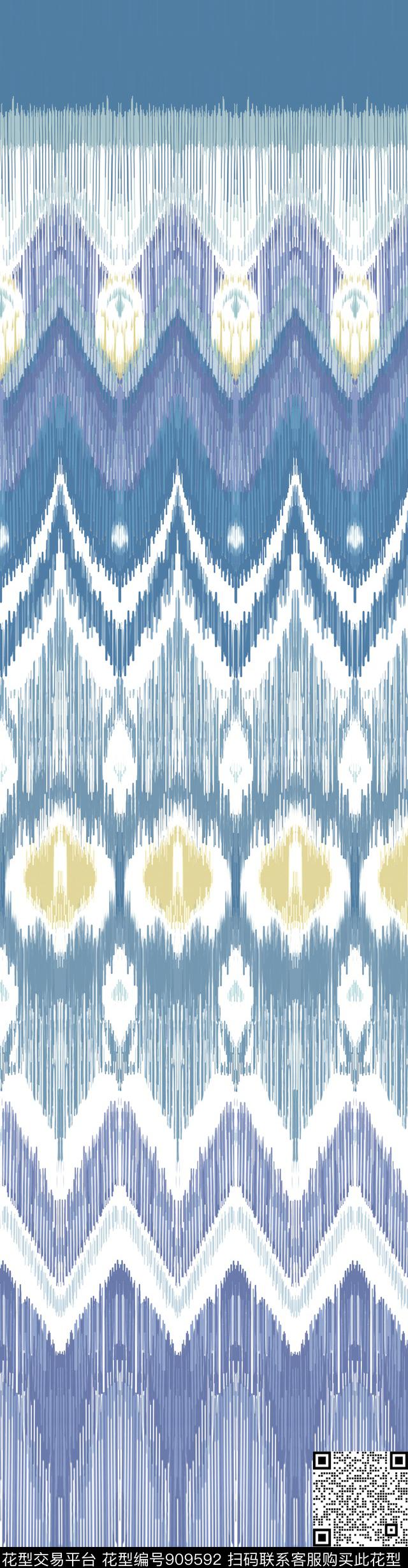 裥.jpg - 909592 - 几何 素雅 民族风 - 传统印花花型 － 床品花型设计 － 瓦栏