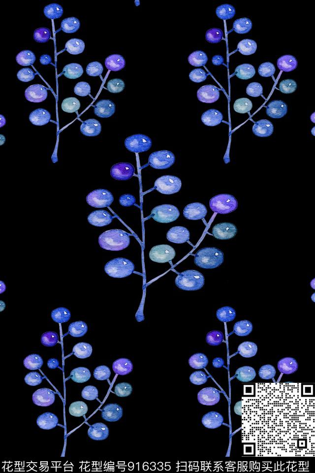 060.jpg - 916335 - 花卉 小碎花 水彩花卉 - 数码印花花型 － 女装花型设计 － 瓦栏
