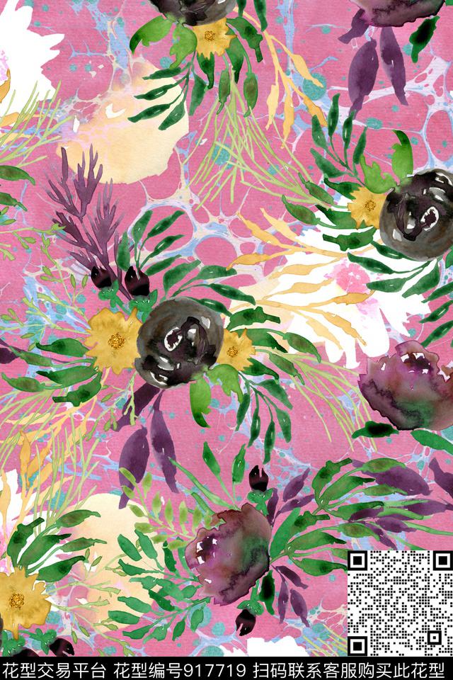 20170816 PM floral 2-2.jpg - 917719 - 中老年 炫彩 大花 - 数码印花花型 － 女装花型设计 － 瓦栏