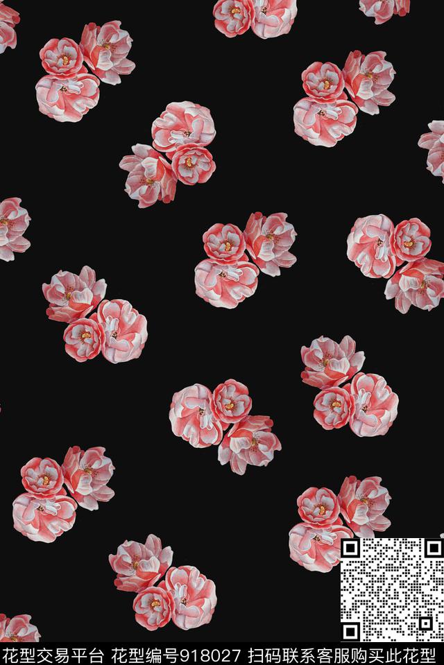 5.jpg - 918027 - 手绘花卉 水彩花卉 女装 - 数码印花花型 － 女装花型设计 － 瓦栏