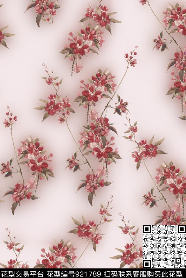 229.jpg - 921789 - 水彩花卉 抽象花卉 小碎花 - 数码印花花型 － 女装花型设计 － 瓦栏