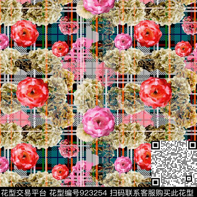 2017821.jpg - 923254 - 数码花型 几何 花卉 - 数码印花花型 － 女装花型设计 － 瓦栏