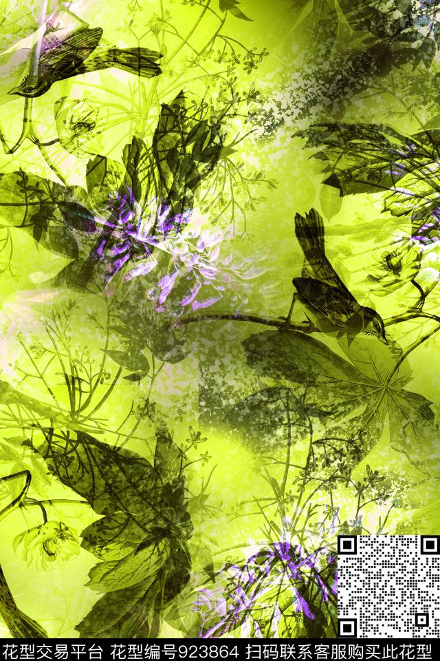 20170826 forest-1.jpg - 923864 - 炫彩 彩底花卉 中老年 - 数码印花花型 － 女装花型设计 － 瓦栏