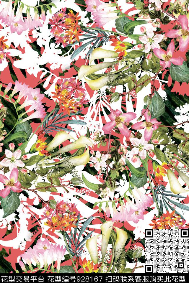 20170901 oil paint background5.jpg - 928167 - 手绘花卉 水彩花卉 大花 - 数码印花花型 － 女装花型设计 － 瓦栏