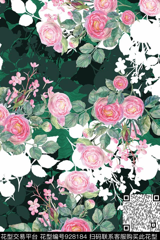 20170901 oil paint background7.jpg - 928184 - 大花 水彩花卉 彩底花卉 - 数码印花花型 － 女装花型设计 － 瓦栏
