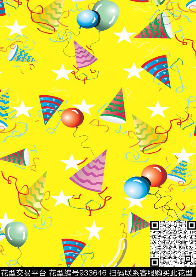 tu6-1.jpg - 933646 - 气球 可爱 卡通 - 传统印花花型 － 泳装花型设计 － 瓦栏