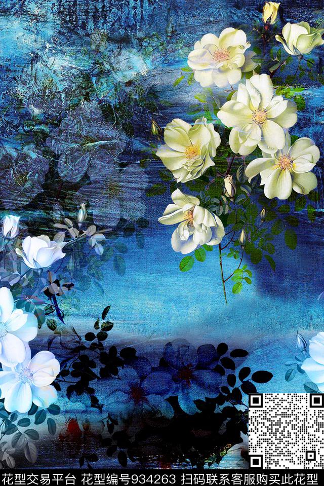 g729-2.jpg - 934263 - 抽象 手绘花卉 大牌风 - 数码印花花型 － 女装花型设计 － 瓦栏