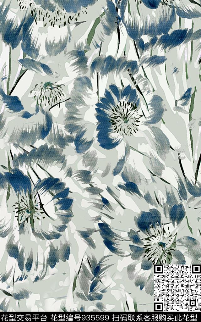 抽象花卉男装.jpg - 935599 - 抽象 花卉 花纹 - 数码印花花型 － 男装花型设计 － 瓦栏