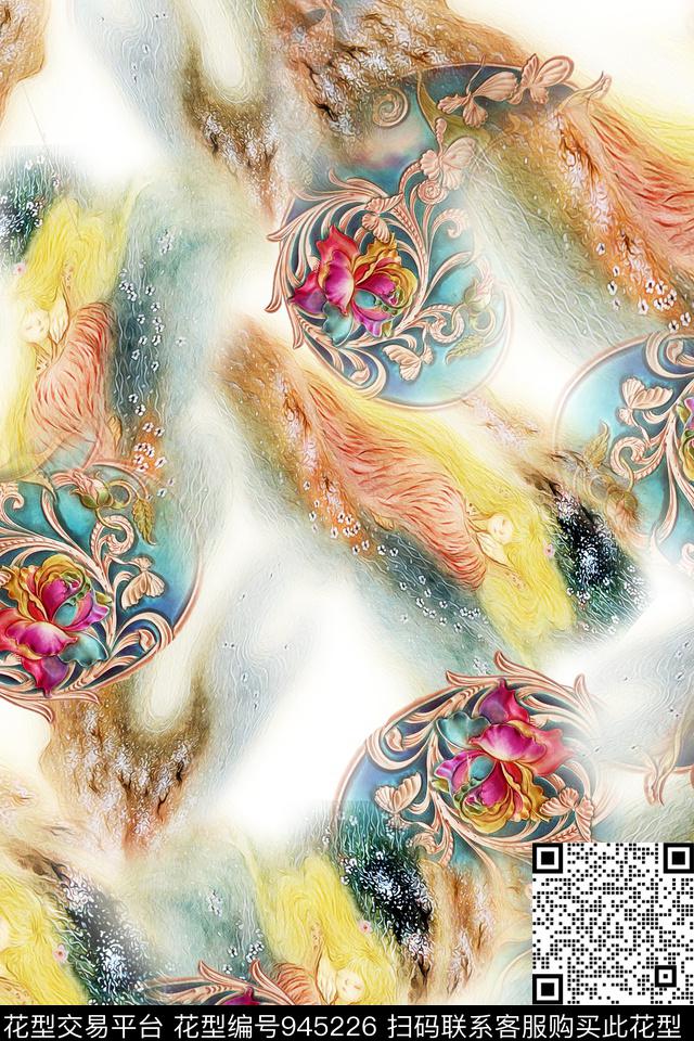 肌理纹样花.jpg - 945226 - 肌理 纹样花纹 3D立体 - 数码印花花型 － 女装花型设计 － 瓦栏
