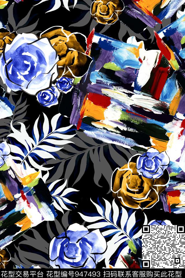 11.jpg - 947493 - 水彩花卉 抽象 A艺术手绘 - 数码印花花型 － 女装花型设计 － 瓦栏