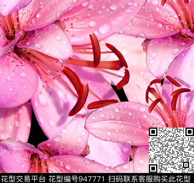 08019.jpg - 947771 - 春夏花型 数码花型 花卉 - 传统印花花型 － 泳装花型设计 － 瓦栏