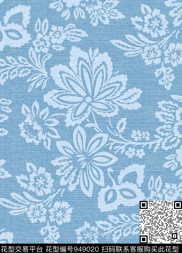 15215A.jpg - 949020 - 衬衫 卷草 民族花卉 - 传统印花花型 － 床品花型设计 － 瓦栏